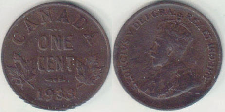 1933 Canada 1 Cent A005810